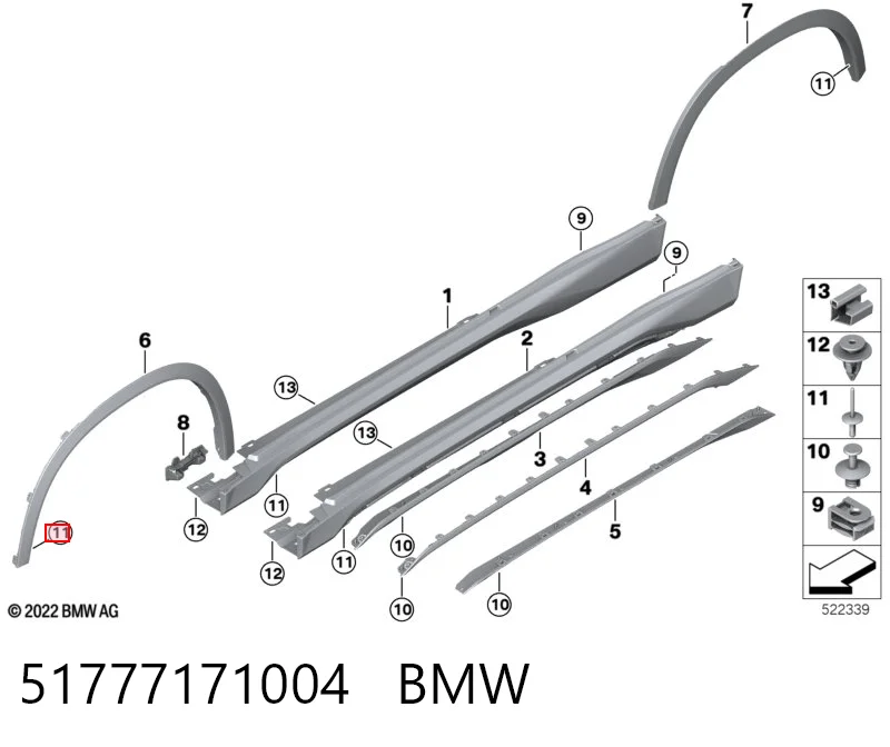 51777171004 BMW Spinka mocowania nadkola przedniego