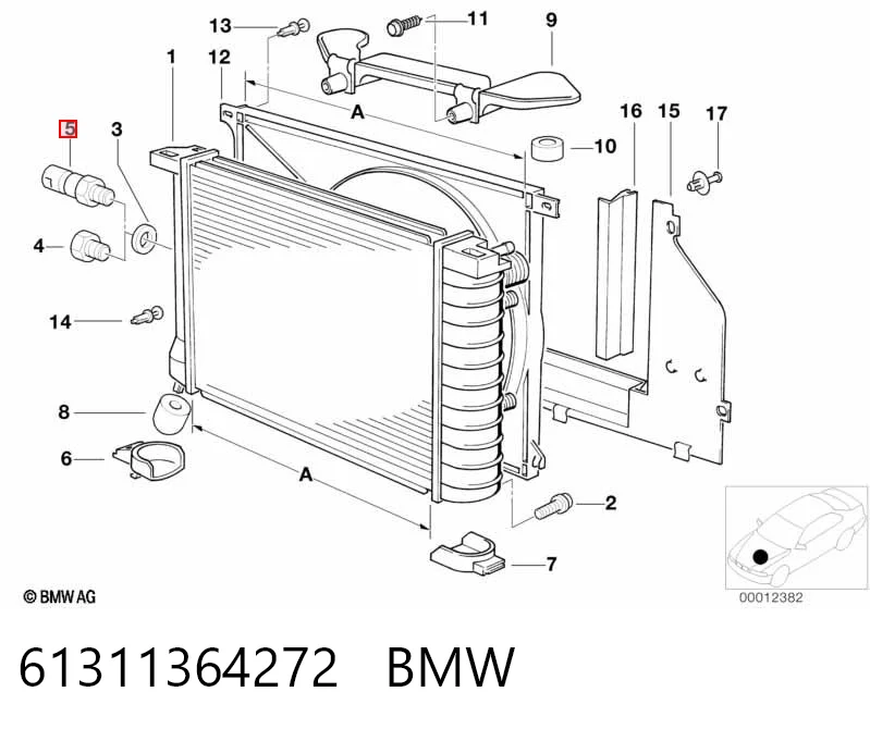 Czujnik temperatury płynu chłodzącego (włączenia wentylatora chłodnicy) do BMW 5 E28