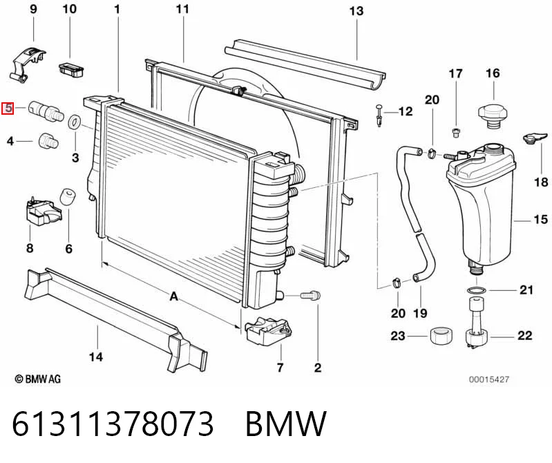61311378073 BMW Czujnik temperatury płynu chłodzącego (włączenia wentylatora chłodnicy)
