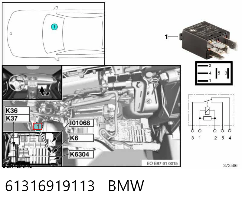 61316919113 BMW Elektryczne przekaźnik wielofunkcyjne