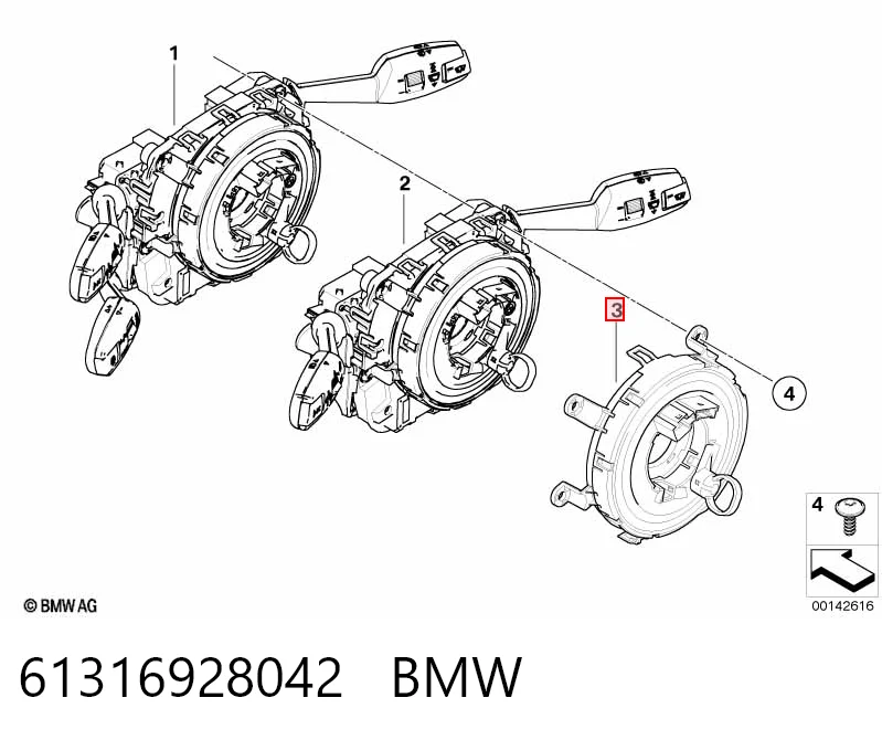 61316928042 BMW Pierścień kontaktowy AIRBAG, taśma kierownicy