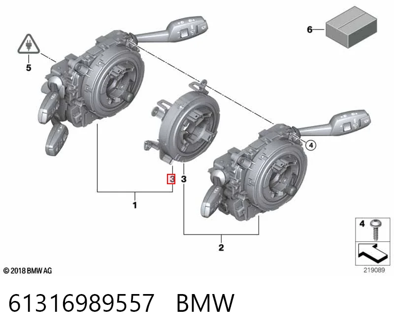 61316989557 BMW Pierścień kontaktowy AIRBAG, taśma kierownicy