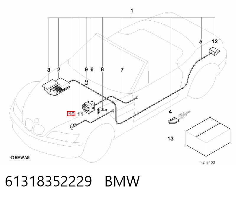 61318352229 BMW Przełącznik szyberdachu