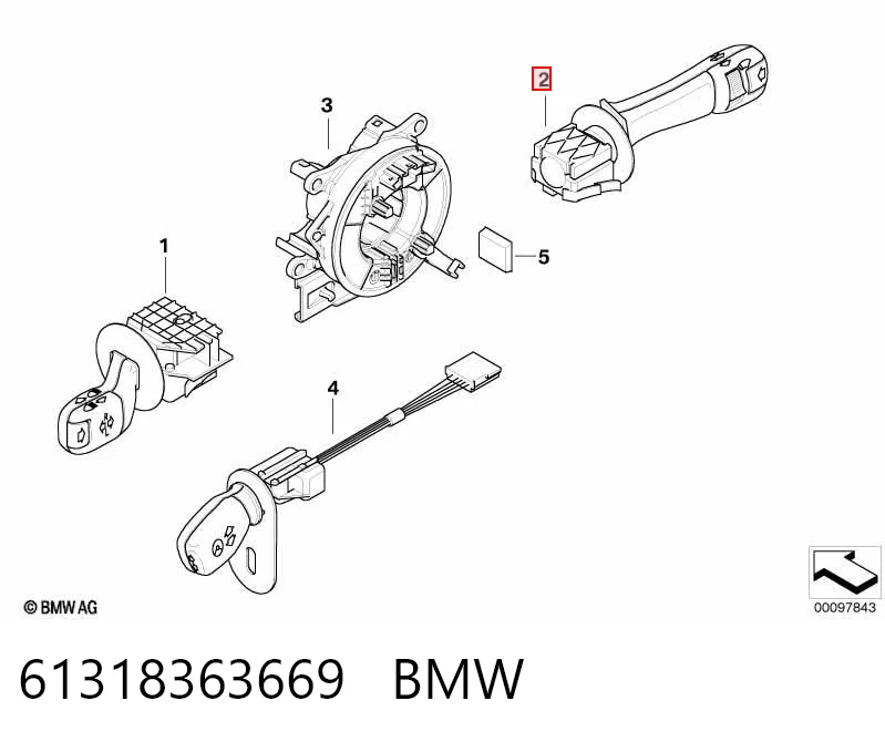 61318363669 BMW Przełącznik zespolony prawy