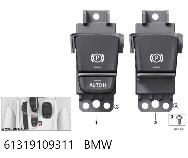 61319109311 BMW Przycisk elektromechanicznego hamulca postojowego (ręcznego)