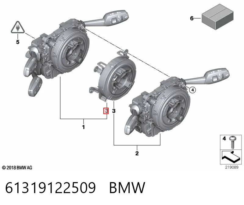 61319122509 BMW Pierścień kontaktowy AIRBAG, taśma kierownicy