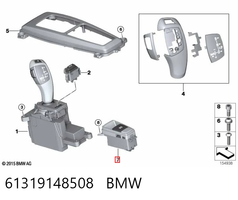 61319148508 BMW Przycisk elektromechanicznego hamulca postojowego (ręcznego)