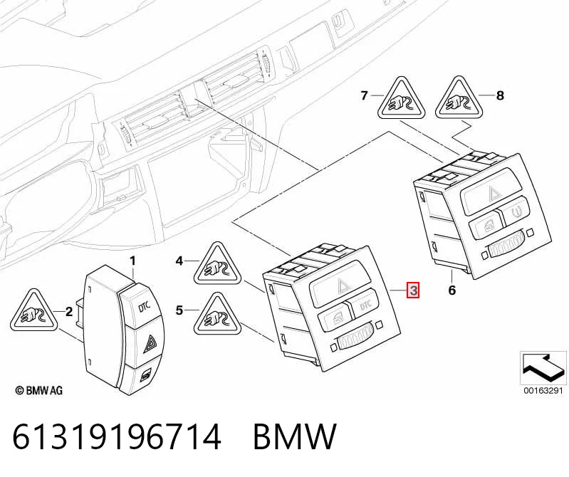 Przycisk włączania światła awaryjnego BMW 3 sedana (E90) (2004 - 2013) cena, od 45,99 USD