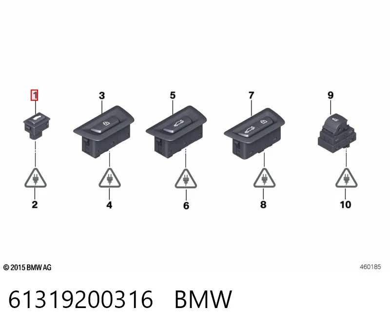 61319200316 BMW Przycisk klapy bagażnika (3/5 drzwi) w kabinie