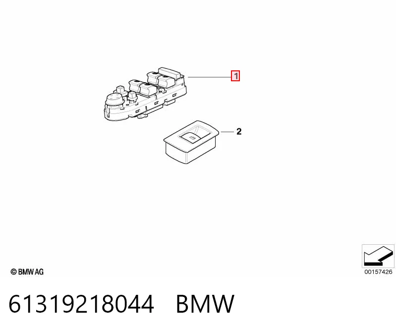 61319218044 BMW Panel przyciskowy sterowania podnośnikiem szyby przedni lewy