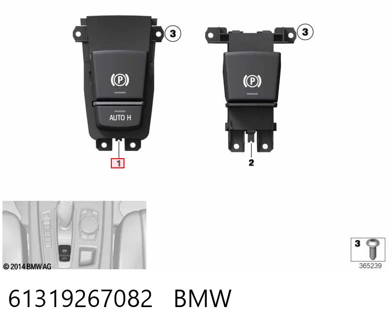 61319267082 BMW Przycisk elektromechanicznego hamulca postojowego (ręcznego)
