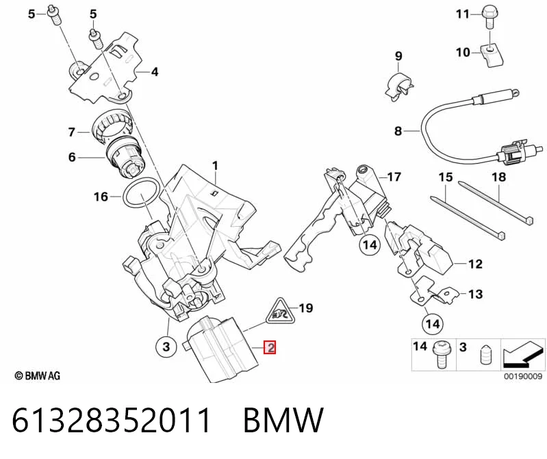 61328352011 BMW Kostka stacyjki zapłonowej