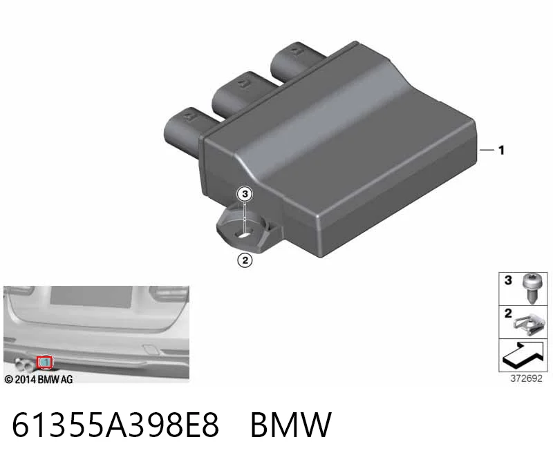 61355A398E8 BMW Sterownik klapy bagażnika (3/5 drzwi tylnych)