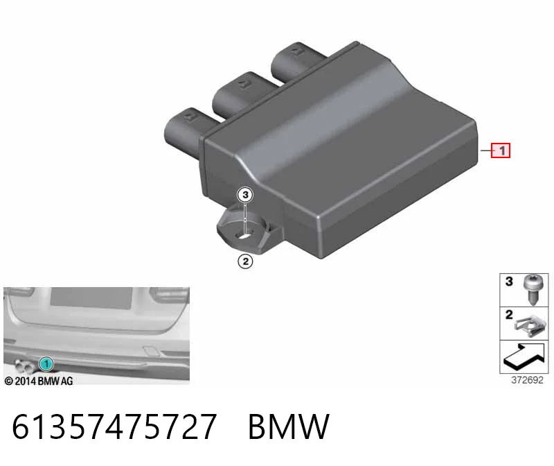 61357475727 BMW Sterownik klapy bagażnika (3/5 drzwi tylnych)