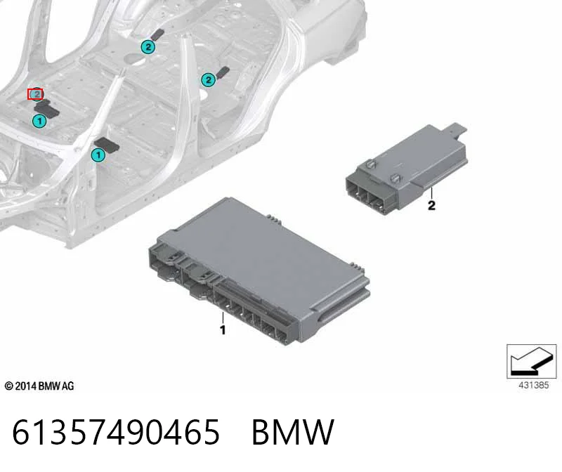 61357490465 BMW Moduł sterujący przedniego siedzenia (ECU)