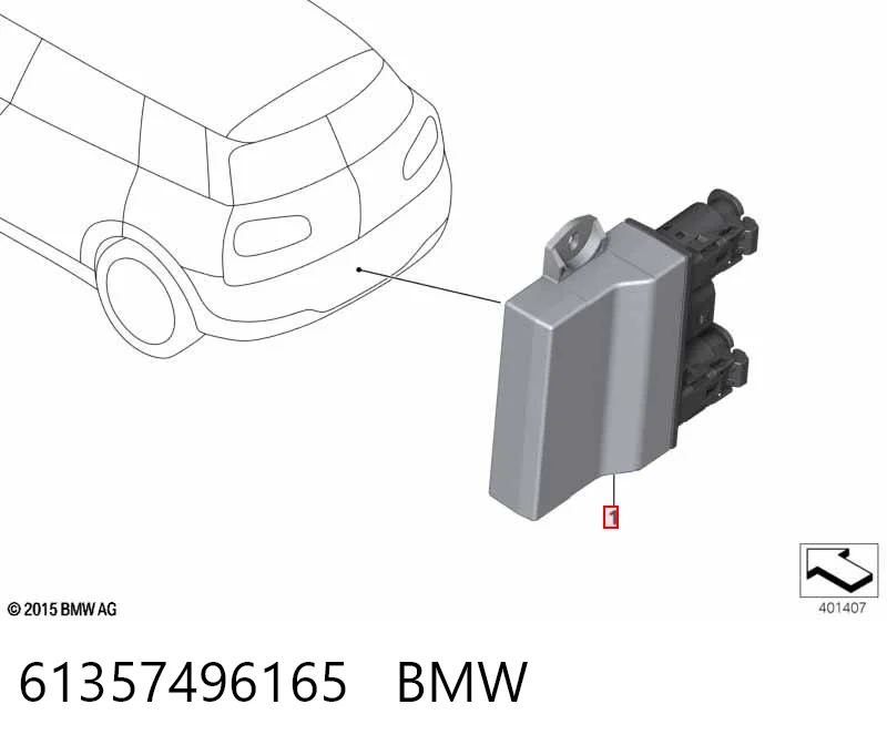 61357496165 BMW Sterownik klapy bagażnika (3/5 drzwi tylnych)