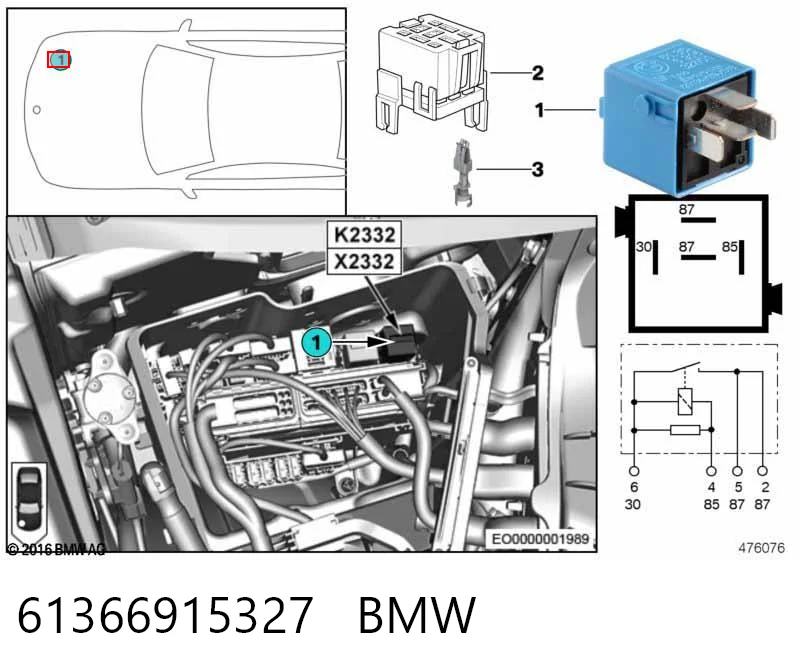 61366915327 BMW Elektryczne przekaźnik wielofunkcyjne