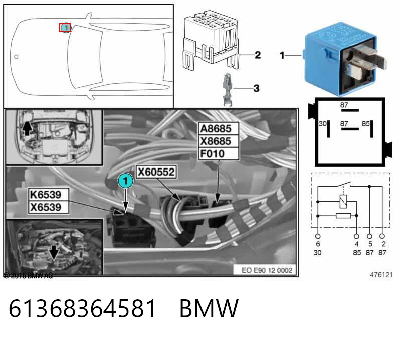 61368364581 BMW Elektryczne przekaźnik wielofunkcyjne