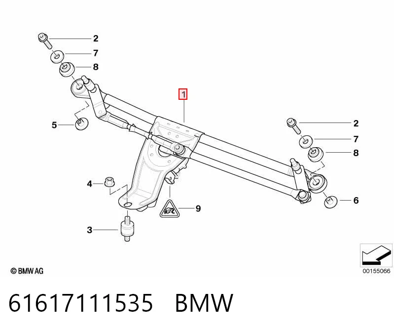 61617111535 BMW Mechanizm wycieraczek