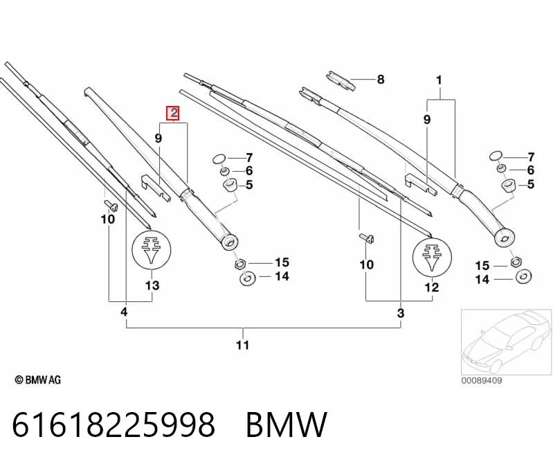 Ramię wycieraczki szyby przedniej do BMW 3  E46