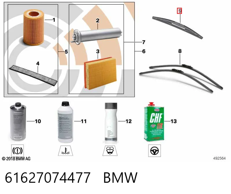 61627074477 BMW Pióro wycieraczki szyby tylnej