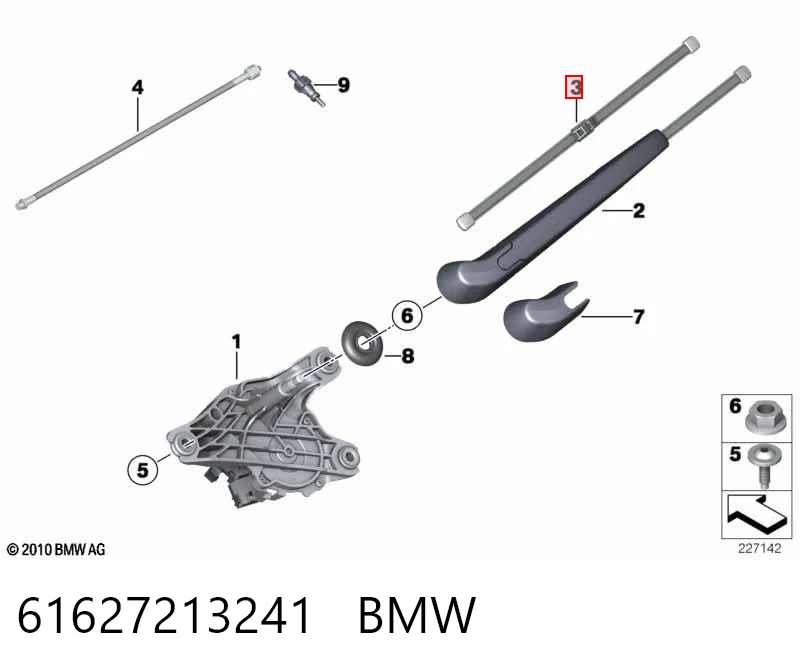 61627213241 BMW Pióro wycieraczki szyby tylnej