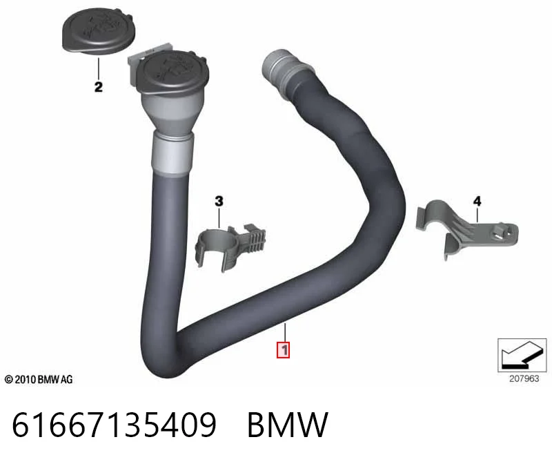 61667135409 BMW Wlew zbiornika spryskiwaczy