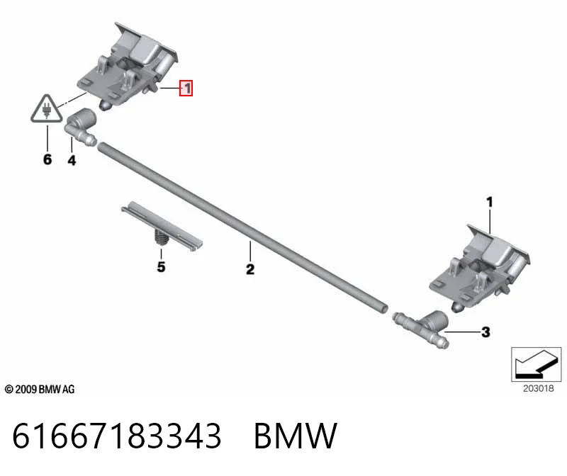 61667183343 BMW Dysza spryskiwacza szyby przedniej