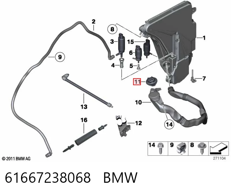 Korek zbiornika spryskiwacza do BMW 5  F10