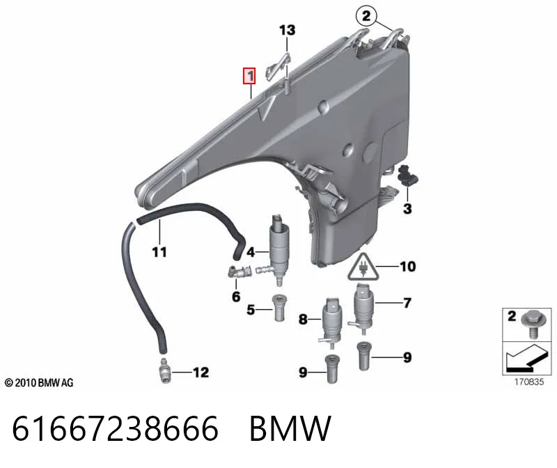 61667238666 BMW Zbiorniczek spryskiwacza szyb