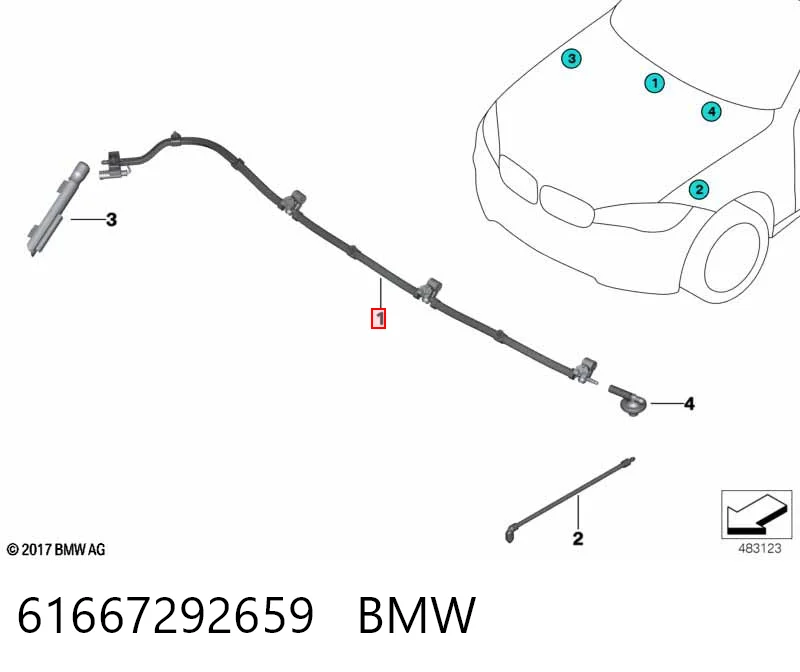 61667292659 BMW Dysza spryskiwacza szyby przedniej
