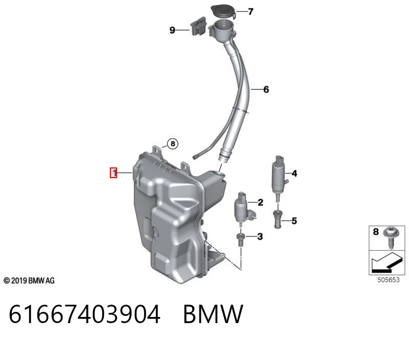 Zbiorniczek spryskiwacza szyb do BMW X1  F48