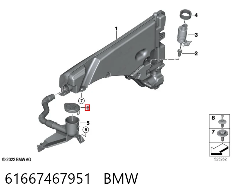 61667467951 BMW Korek zbiornika spryskiwacza