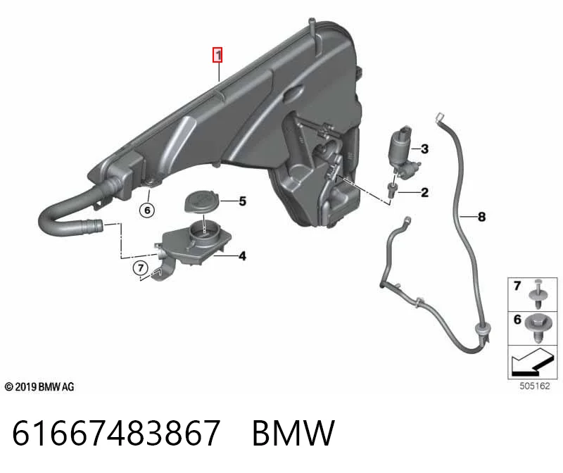 61667483867 BMW Zbiorniczek spryskiwacza szyb