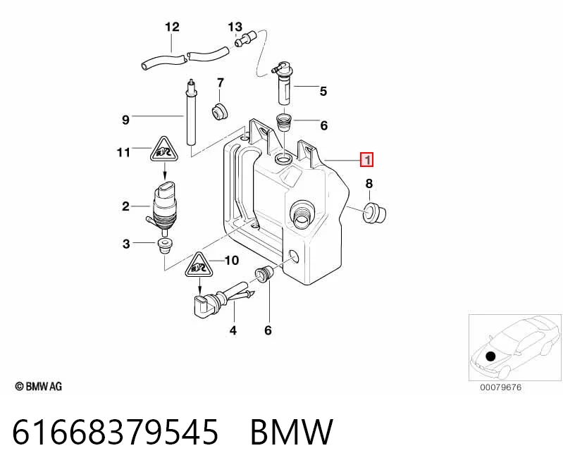 Zbiorniczek spryskiwacza szyb BMW 5 sedana (E39) (1995 - 2003) cena, od 52,97 USD