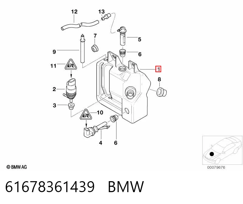 Do koszyka Zbiorniczek spryskiwacza szyb BMW 5  E39