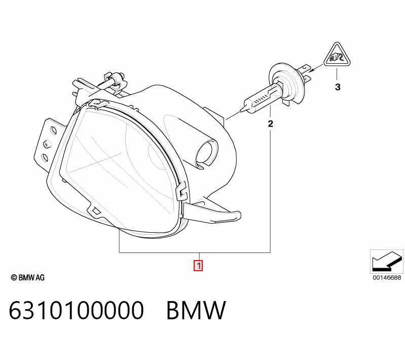 Do koszyka Lampa przeciwmgielna lewa BMW 3  E91