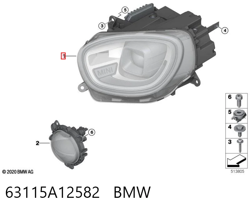 Reflektor prawy do Mini COUNTRYMAN F60