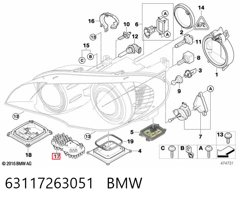 63117263051 BMW Sterownik świateł reflektorów