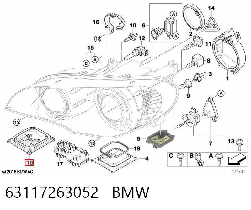 63117263052 BMW Sterownik świateł jazdy dziennej