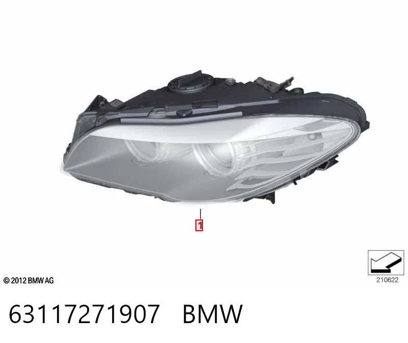 63117271907 BMW Reflektor lewy