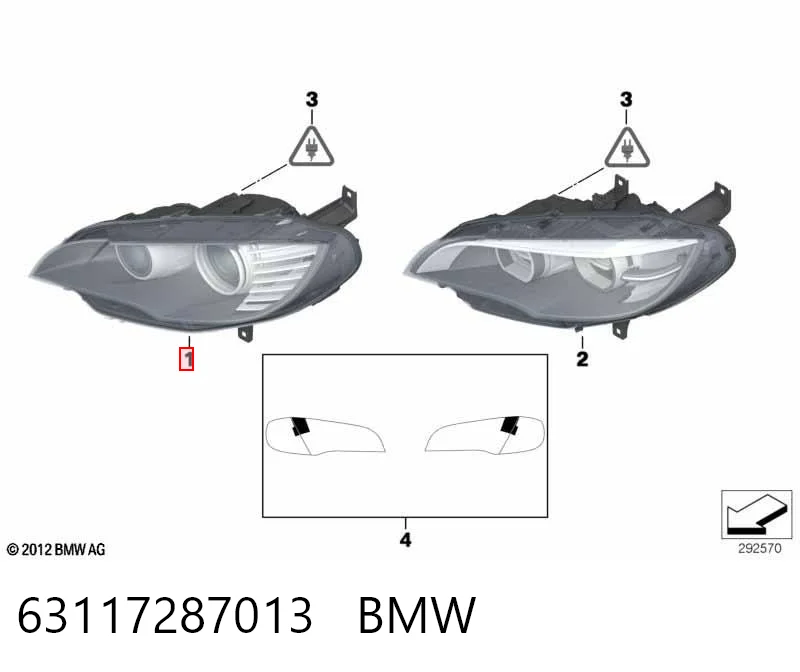 63117287013 BMW Reflektor lewy