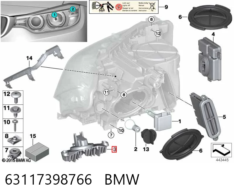63117398766 BMW Sterownik świateł jazdy dziennej