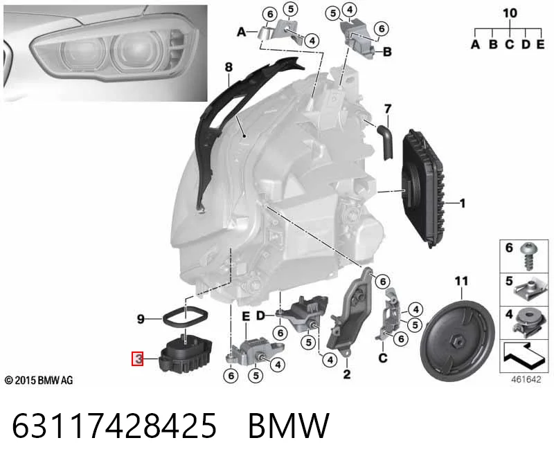 63117428425 BMW Sterownik świateł jazdy dziennej