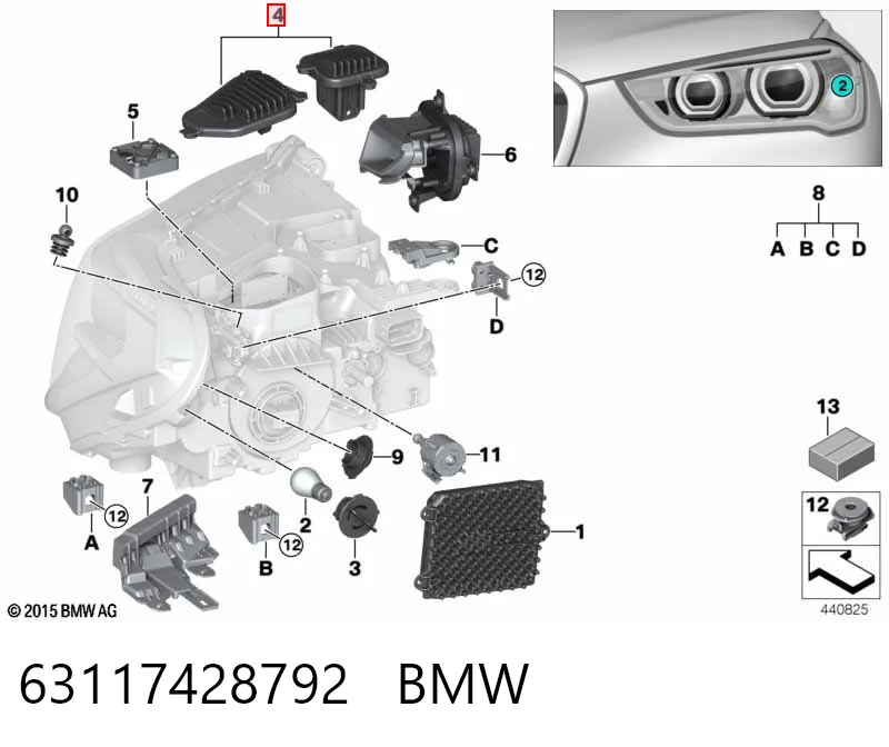 63117428792 BMW Sterownik świateł jazdy dziennej