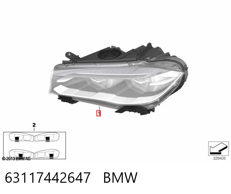 63117442647 BMW Reflektor lewy
