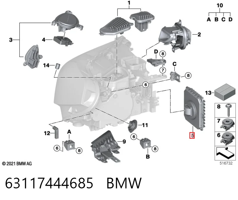 63117444685 BMW Sterownik świateł reflektorów