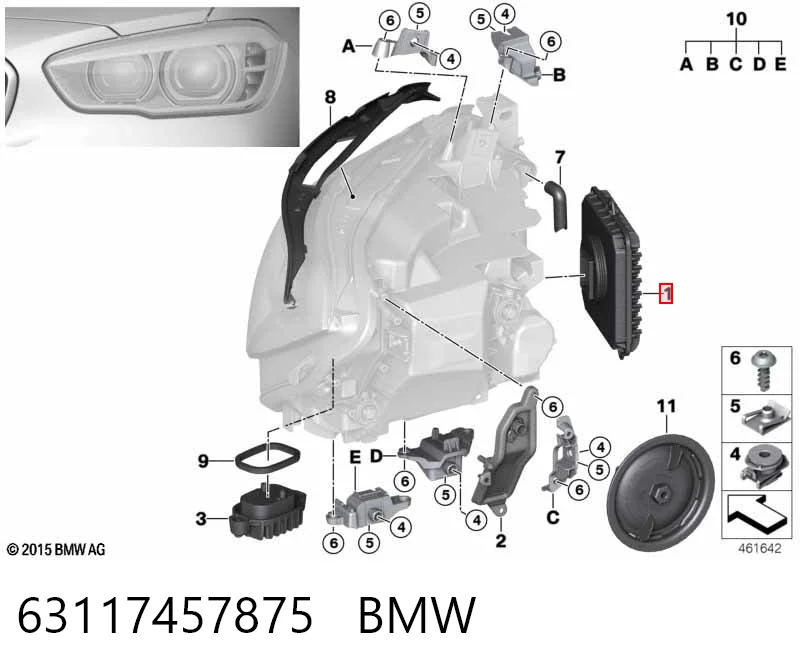 63117457875 BMW Sterownik świateł reflektorów