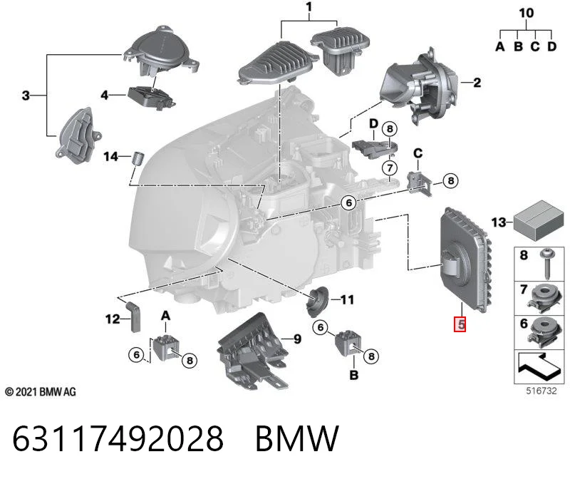63117492028 BMW Sterownik świateł reflektorów