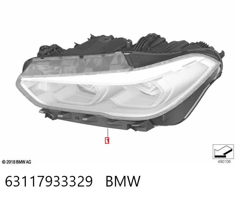 63117933329 BMW Reflektor lewy